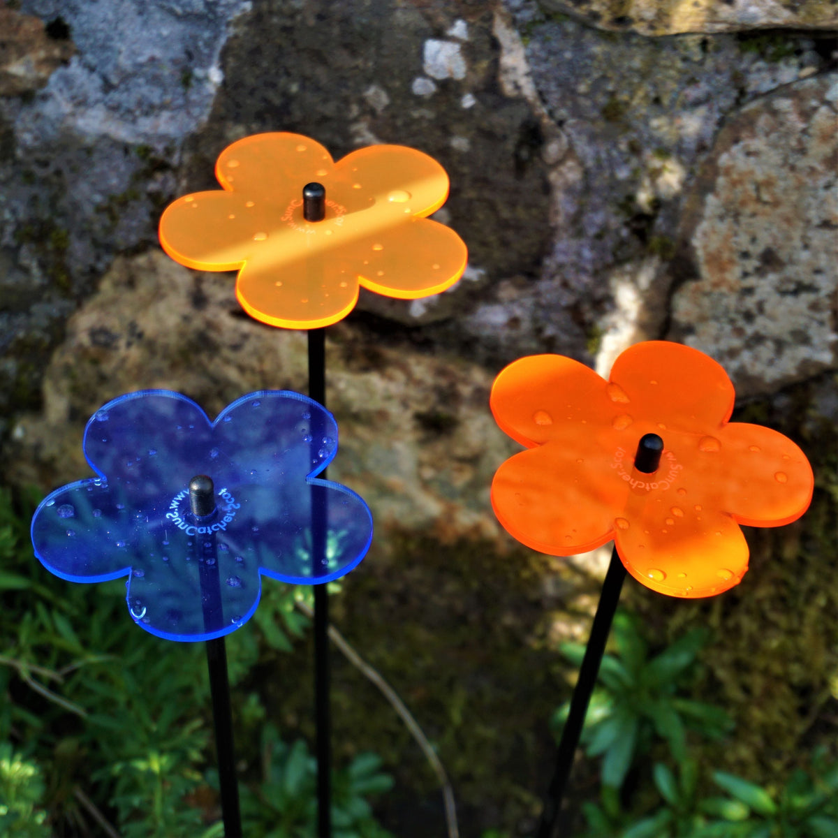 Garden Décor Ornaments Set of 3 'Blossoms'