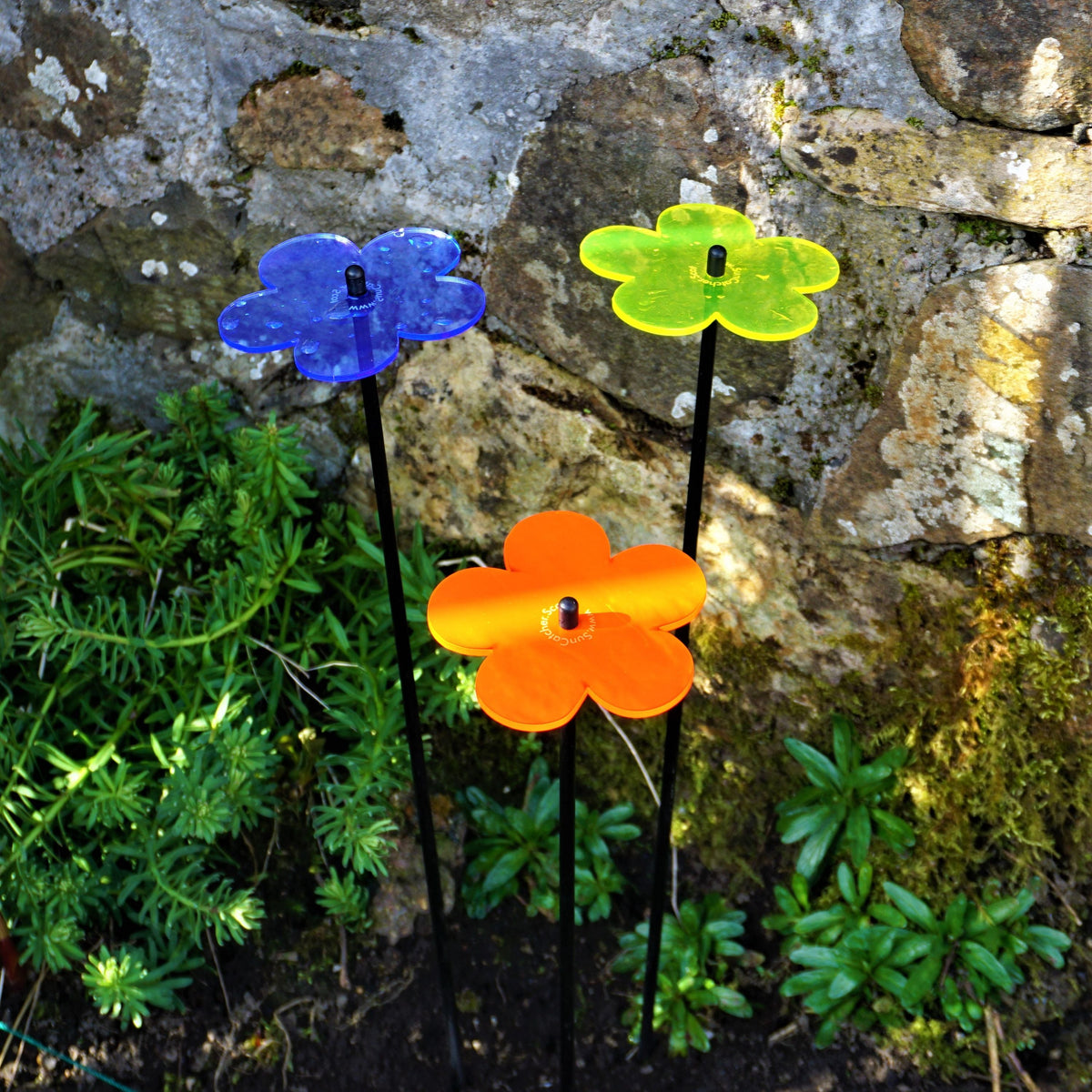 Garden Décor Ornaments Set of 3 'Blossoms'