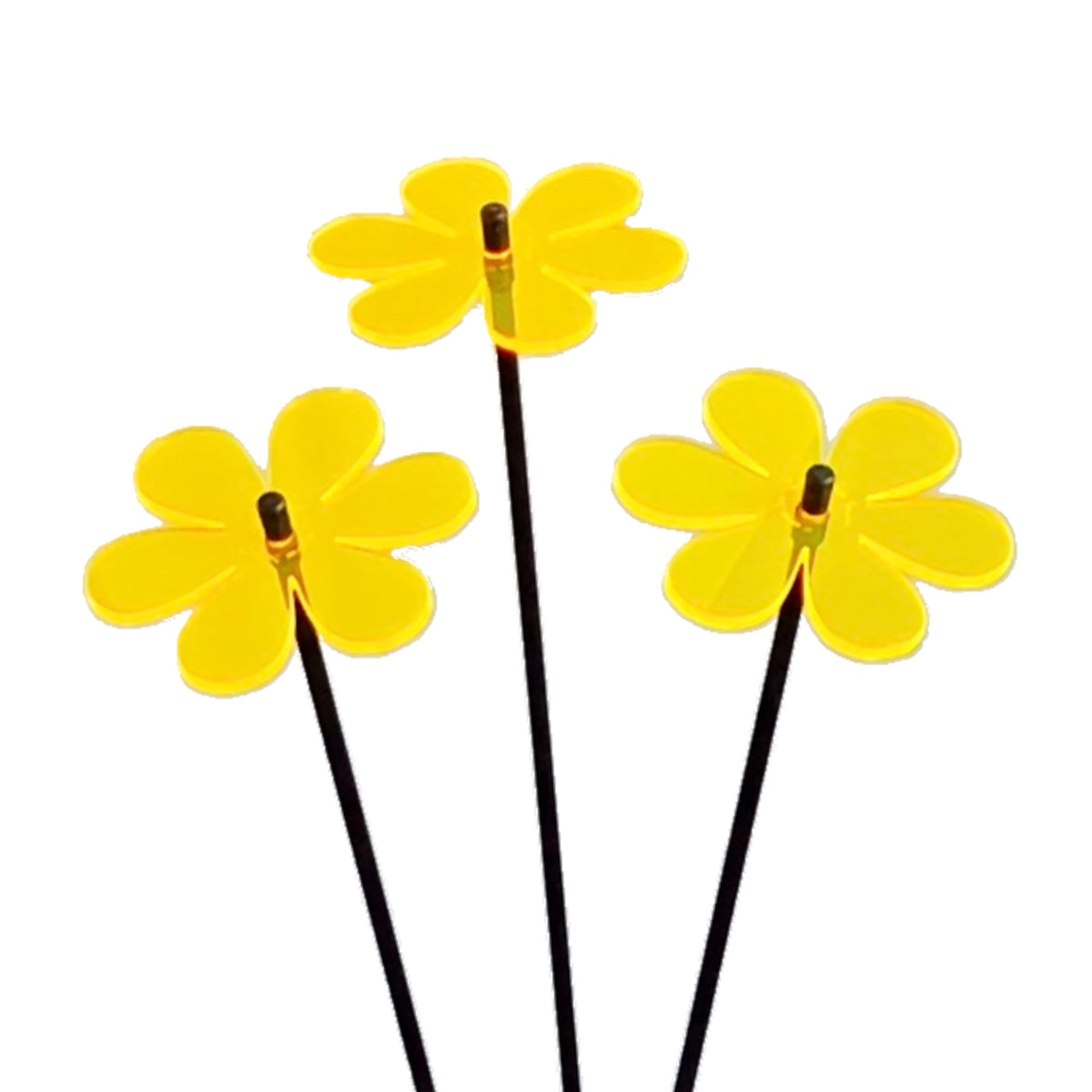 Garden Décor Ornaments Set of 3 'Daisies'