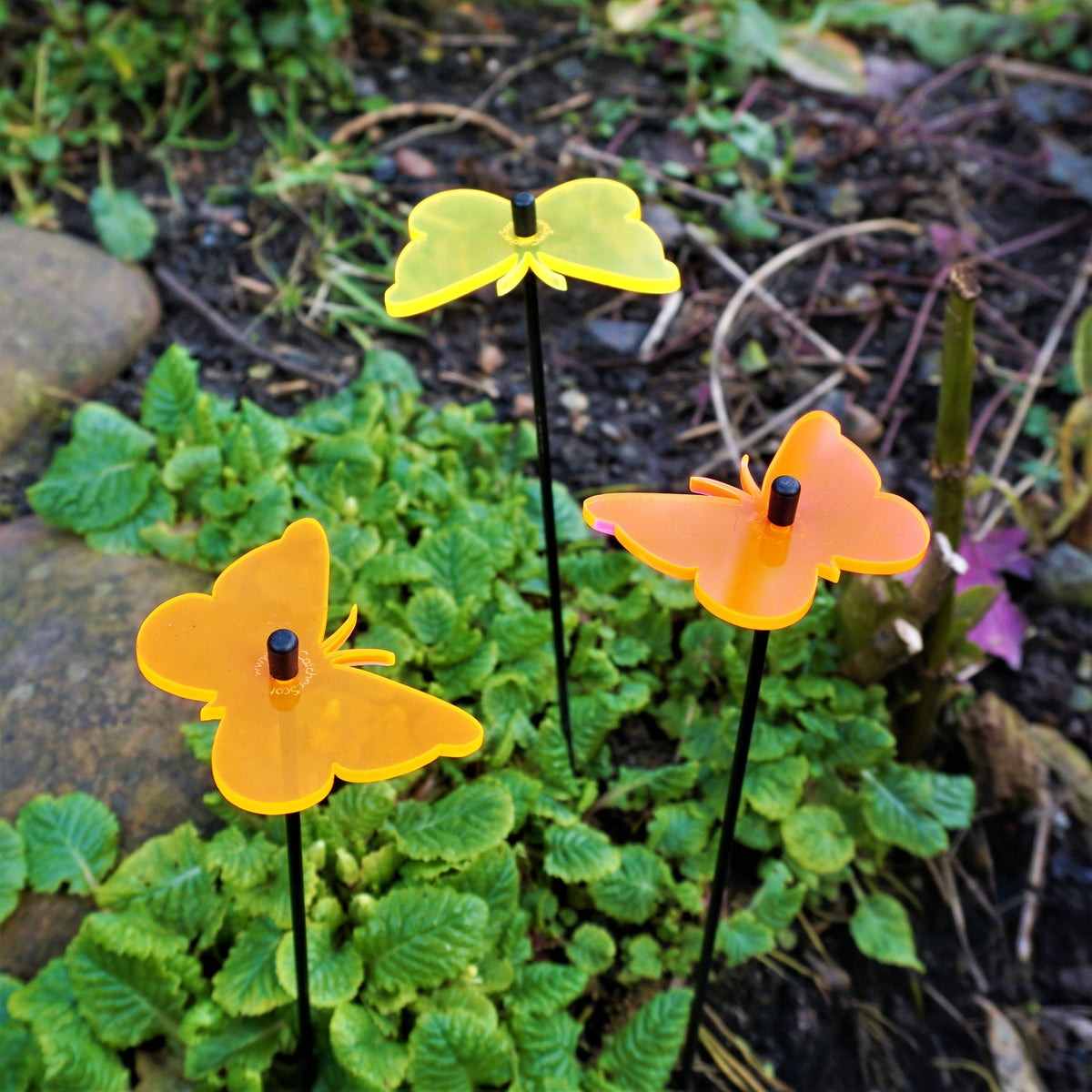 Small Garden Décor Ornaments Set of 3 'Gatekeeper Butterfly'