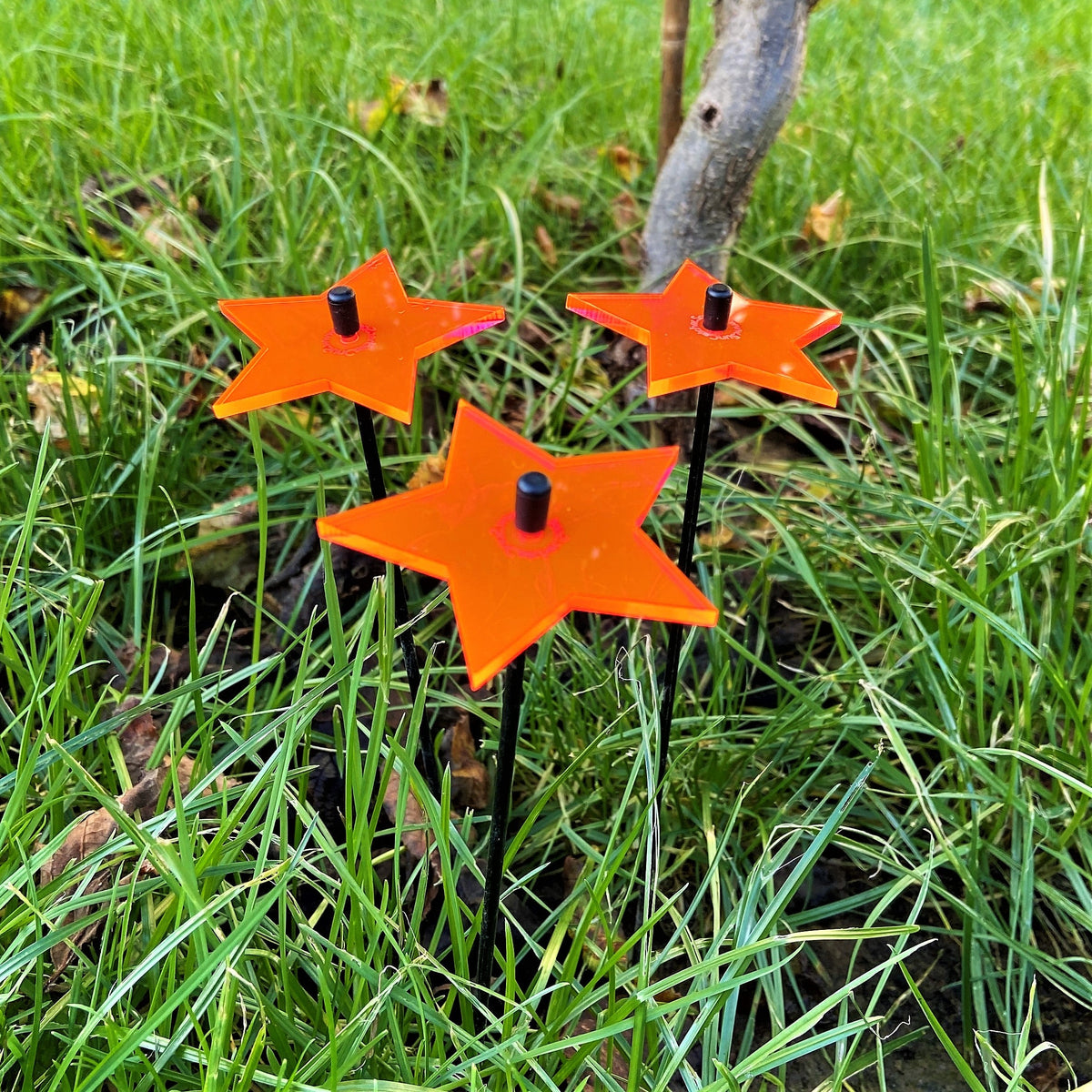 Small Garden Décor Ornaments Set of 3 Shining Stars