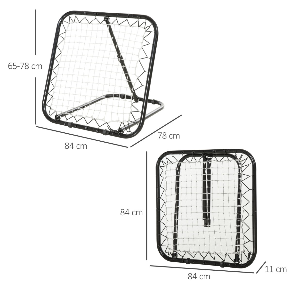 Angle Adjustable Rebounder Net Goal Training Set Football, Baseball HOMCOM