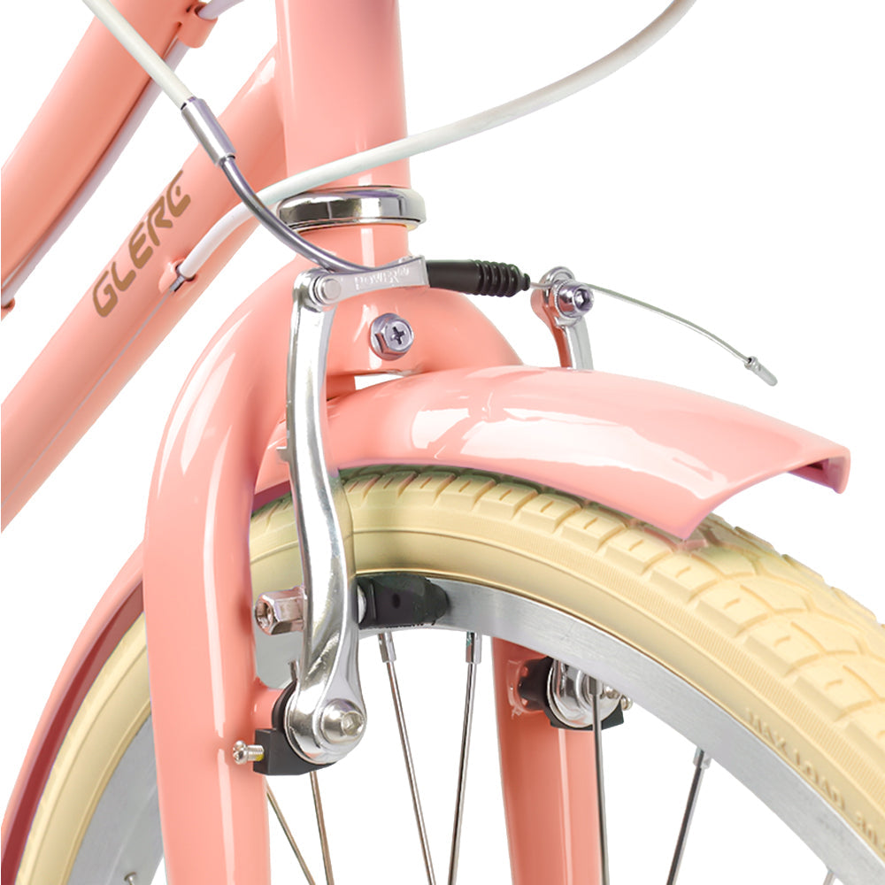 Glerc 24 Inch Beach Cruiser Hybrid Kids Bike (with Rear Rack) - Missy