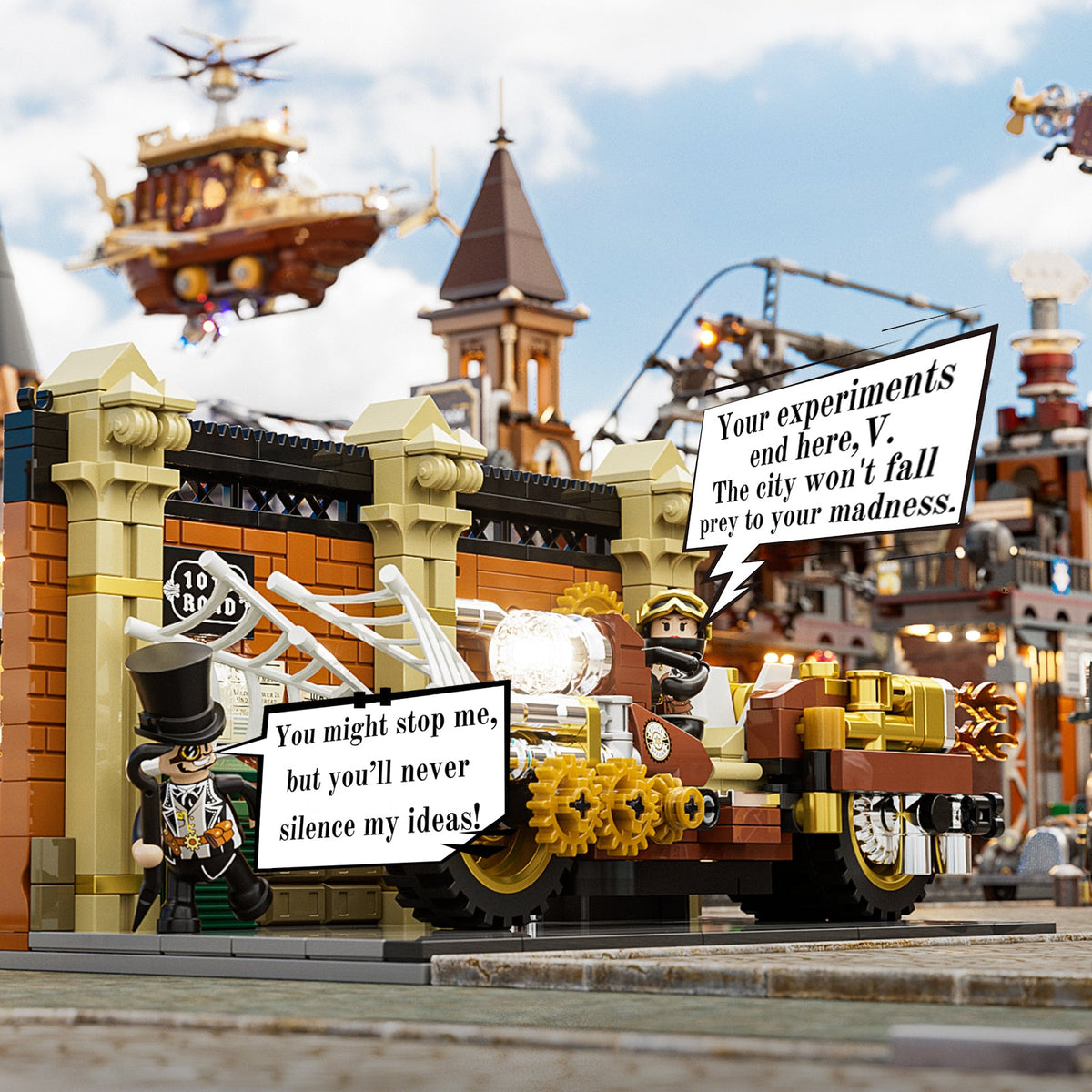 LUMIBRICKS - FUNWHOLE Persecución en Moto Steampunk F9067