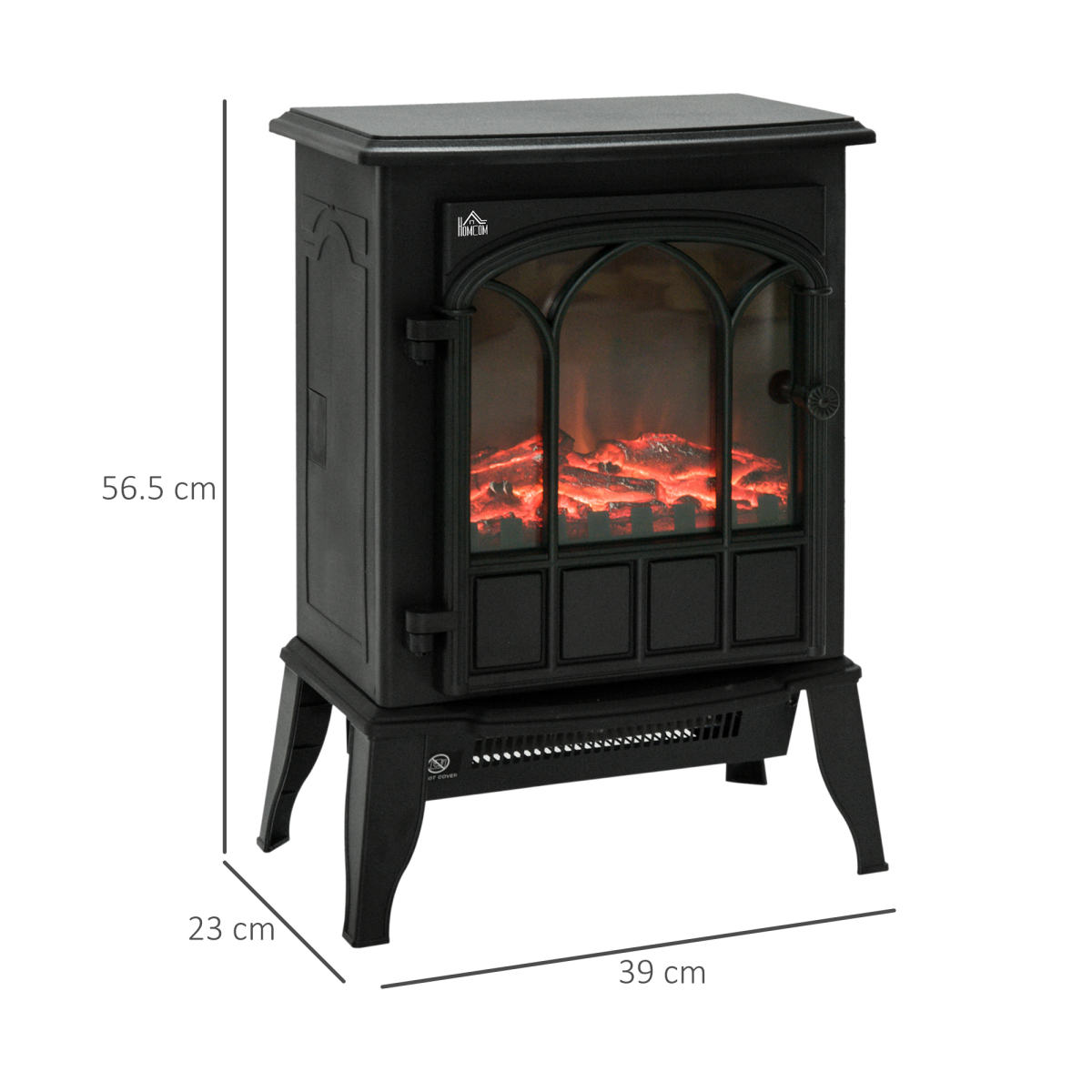 Electric Fireplace Heater Freestanding Stove with LED Flame Effect