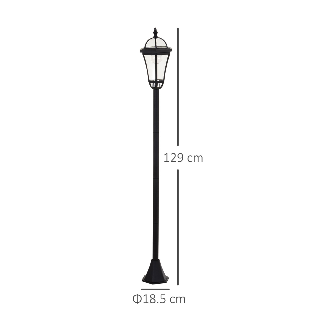 2 PCS LED Garden Lights Lamp Post Solar Powered Lantern black