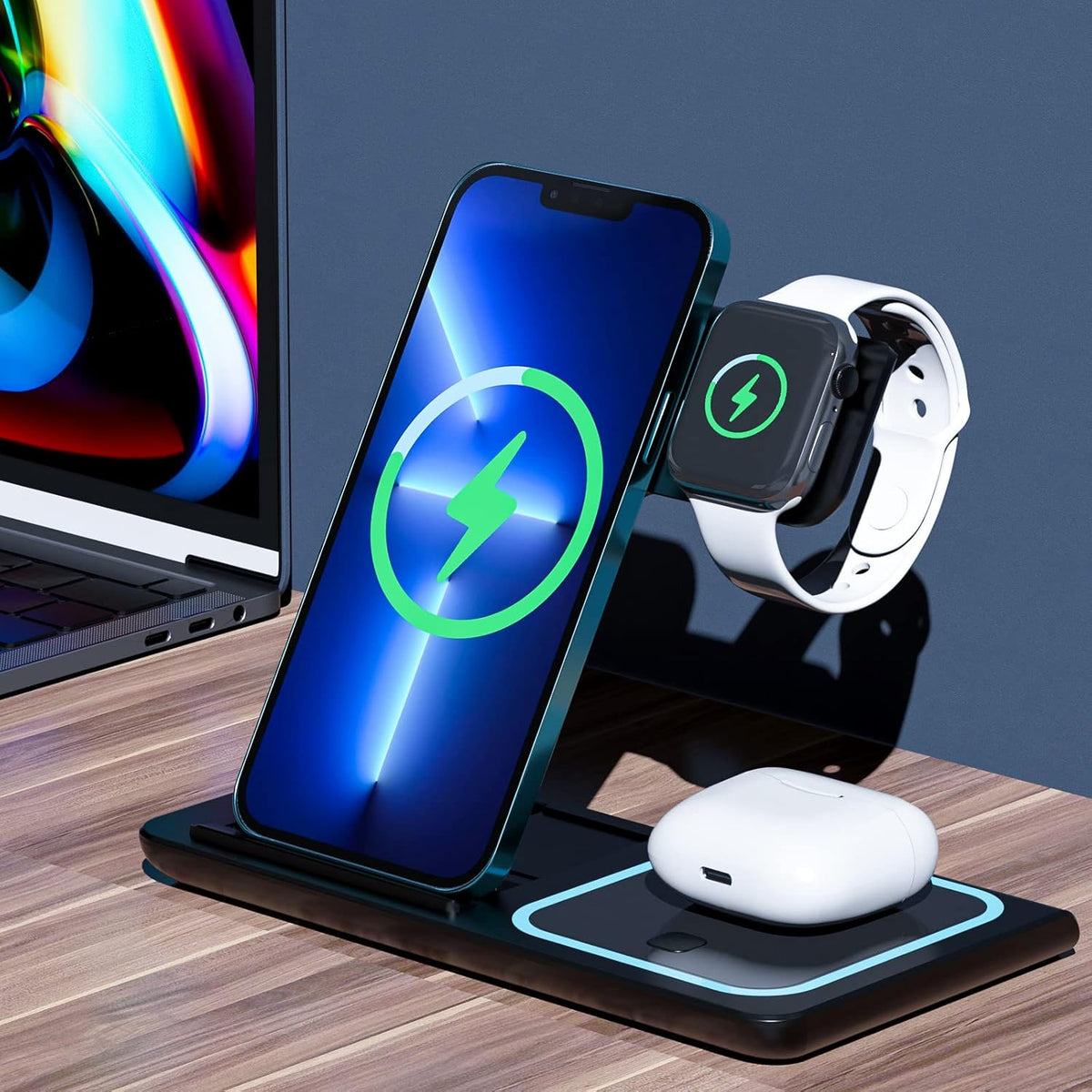 3-in-1 Wireless Charging Station – Fast, Efficient & Multi-Device Compatible
