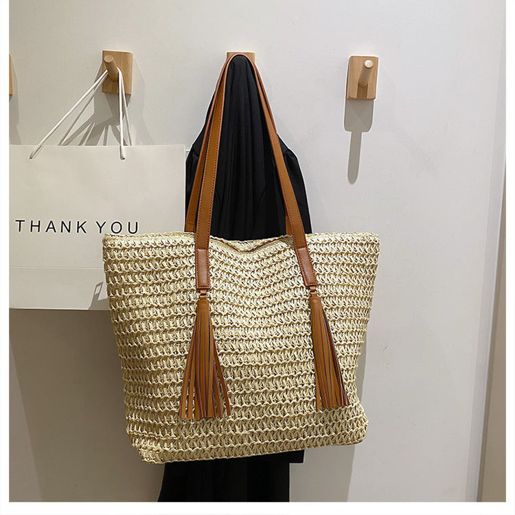Large Capacity Handmade Storage Cotton And Linen Shoulder Bag