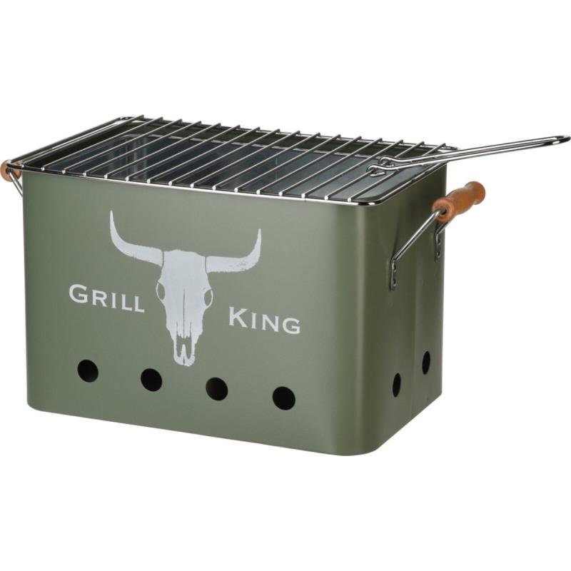 Barbecue Grill Bucket Rectangular Matt Green 31cm x 20cm