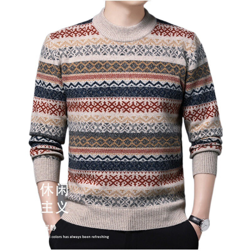 Winter Thickened Warm And Comfortable Round-neck Jacquard