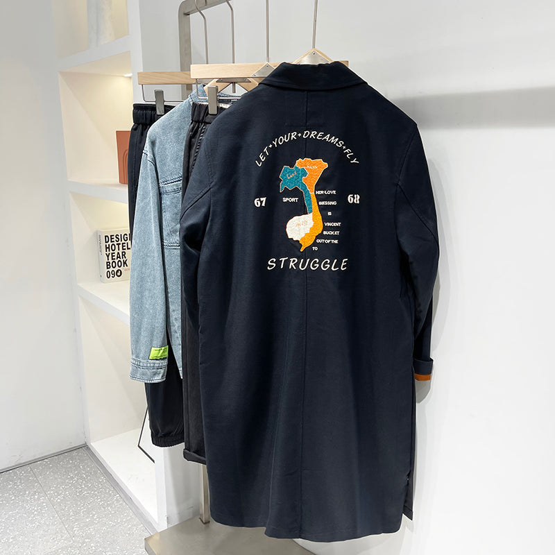 Sufeng Wanzhen Embroidery Cabinet Men's Mid-length Trench Coat