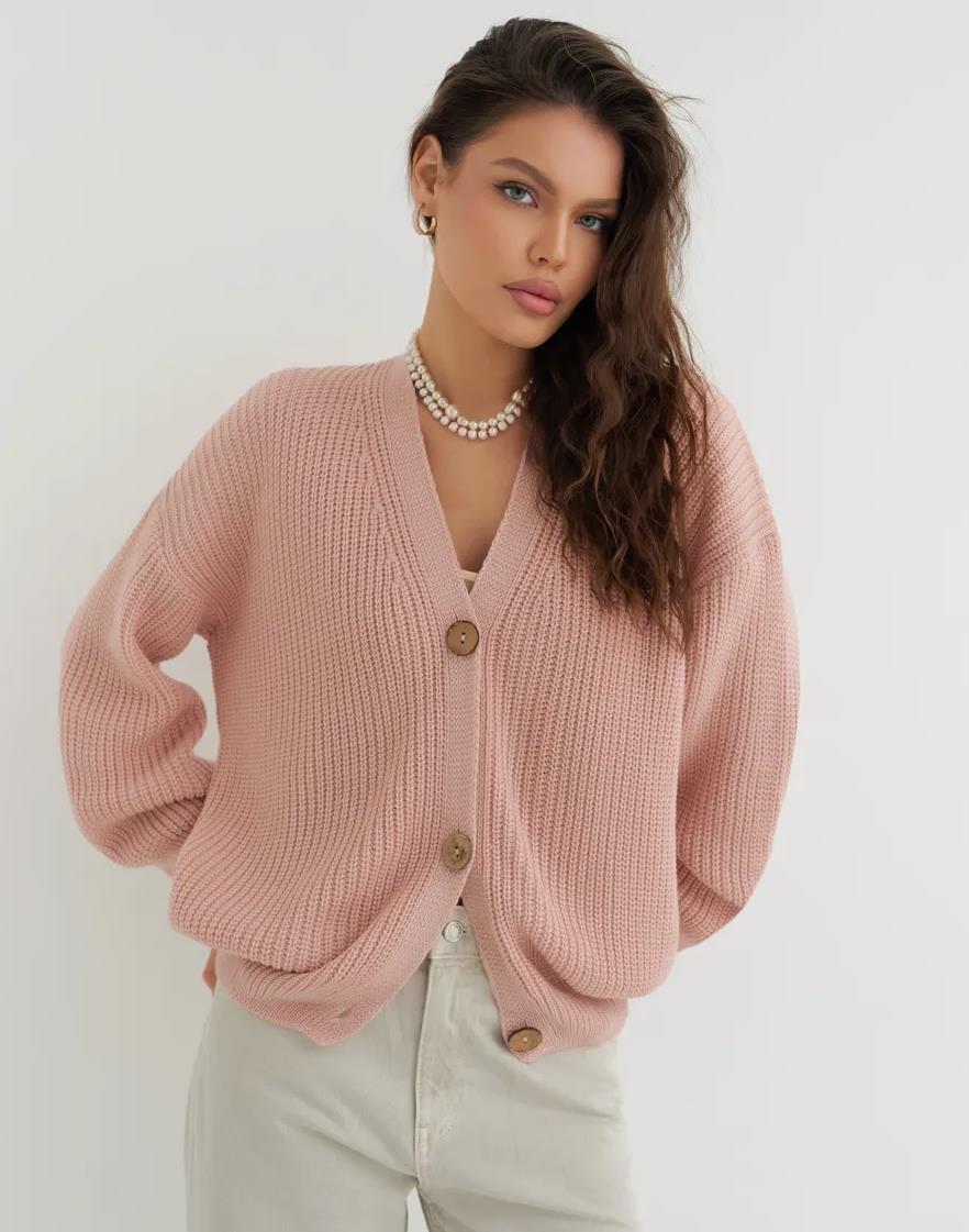 Autumn And Winter Loose Solid Color Knitted Sweater For Women Idle Style