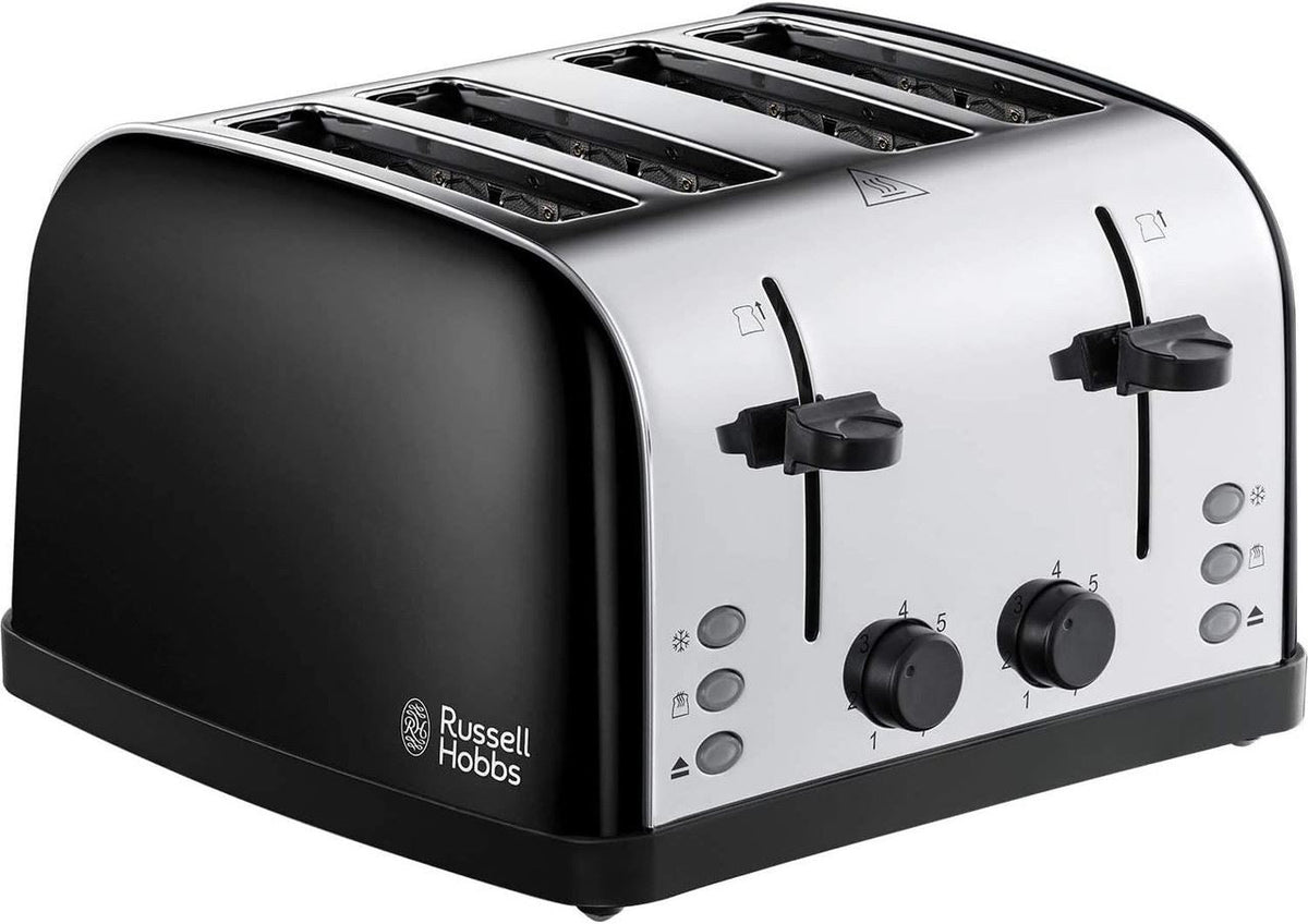 Russell Hobbs Black Stainless Steel Toaster