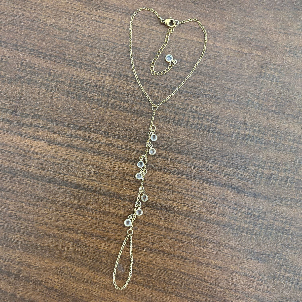 Stainless Steel 18K Gold-plated Chain Linked Finger Bracelet
