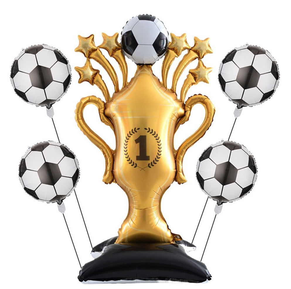 Large-sized Standing Soccer-themed Foil Balloons For Party Decorations