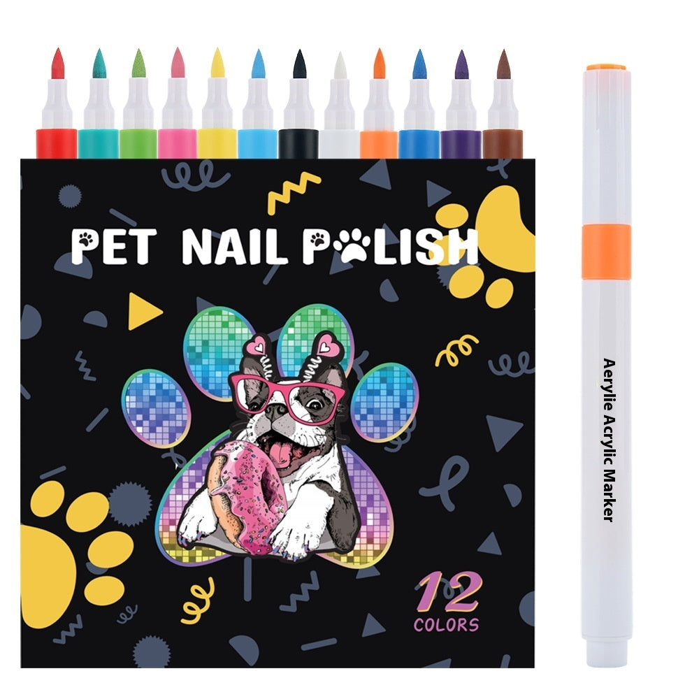 Opaque Color Nail Brush Graffiti Water-based Laminated Pet Manicure