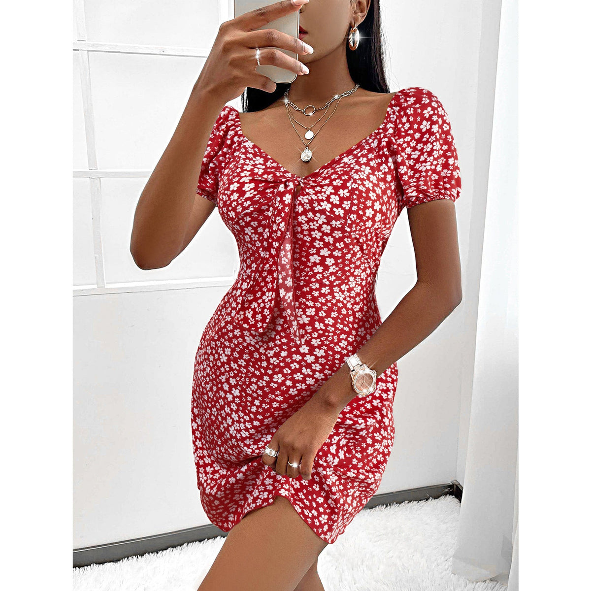 Women's V-neck Skirt Fashion Backless Dress