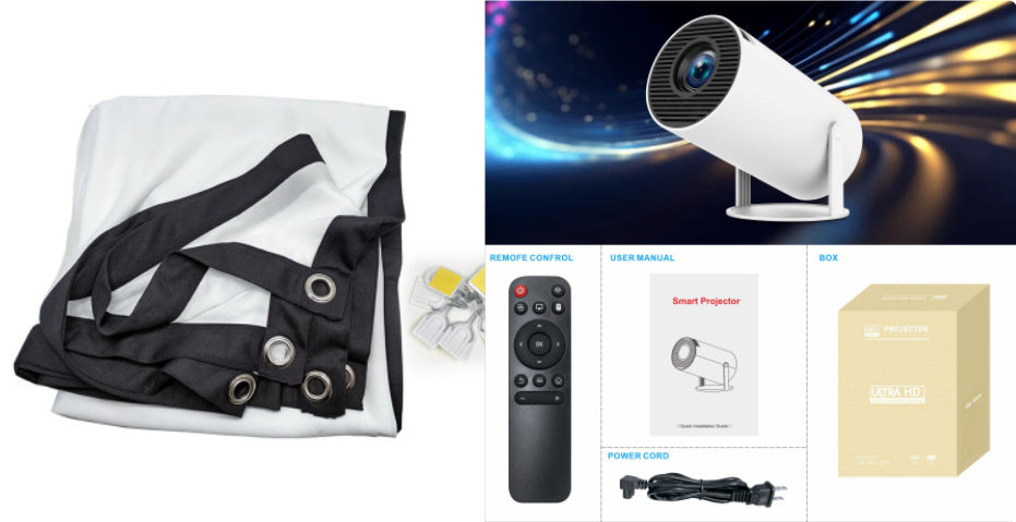HY300 Pro Mini Projector - 1080P HD Portable Home Theater Projector with Android OS | Compact Cinema Projector for Movies & Gaming