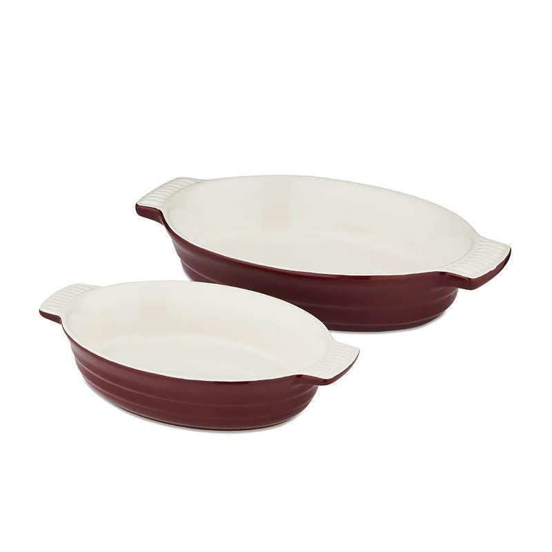 Tower Barbary & Oak Red Set Of 2 Oval Oven Dish