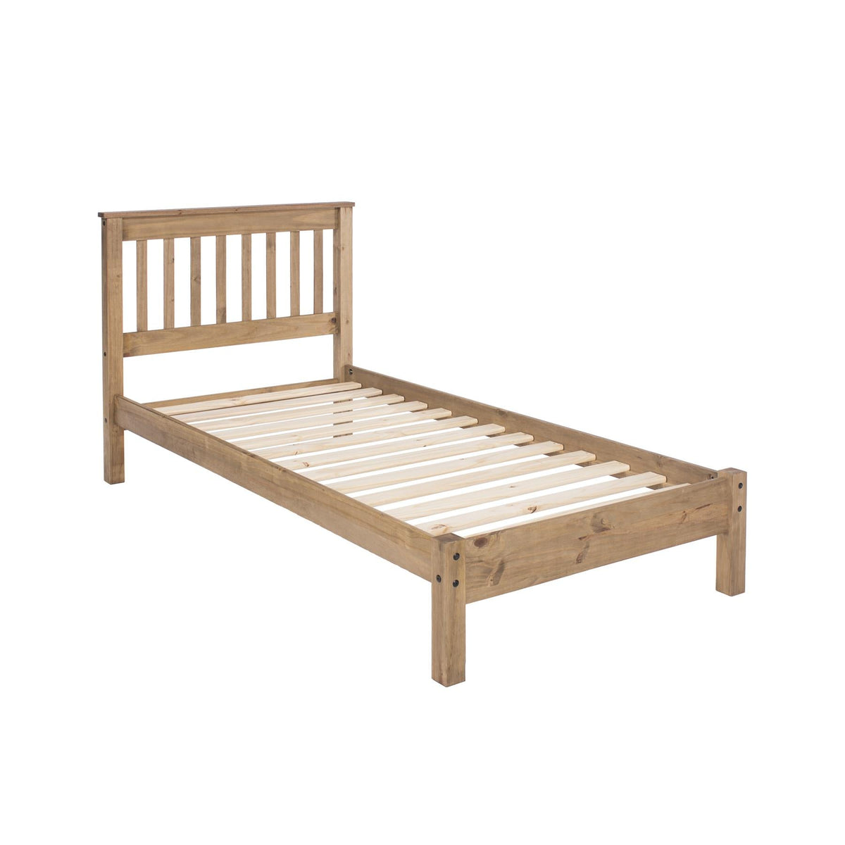 Corona Antique Wax Pine Single Slatted Low End Bedstead
