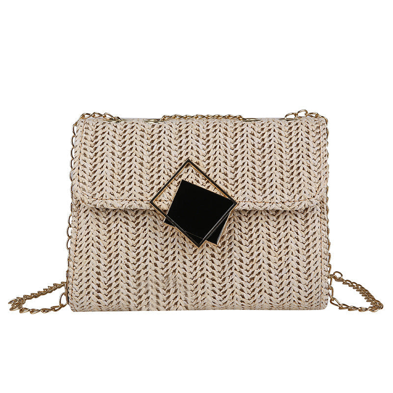 Fashionable ShoulderCrossbody Bag For Women, Korean-Style Small Square Bag With Chain