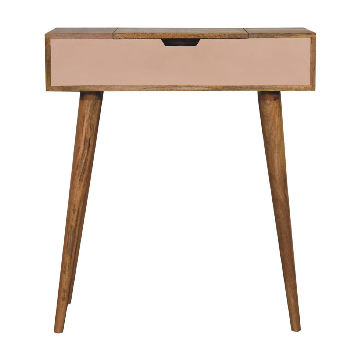 Artisan Mini Blush Pink Dressing Table with Foldable Mirror