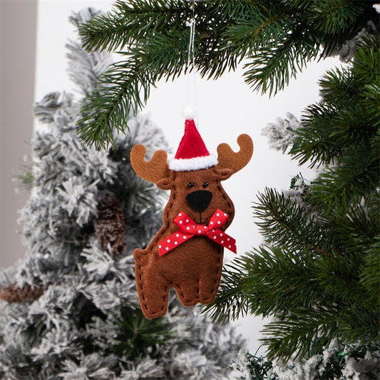 Christmas Reindeer Felt Hanging Pendants – Set of 3