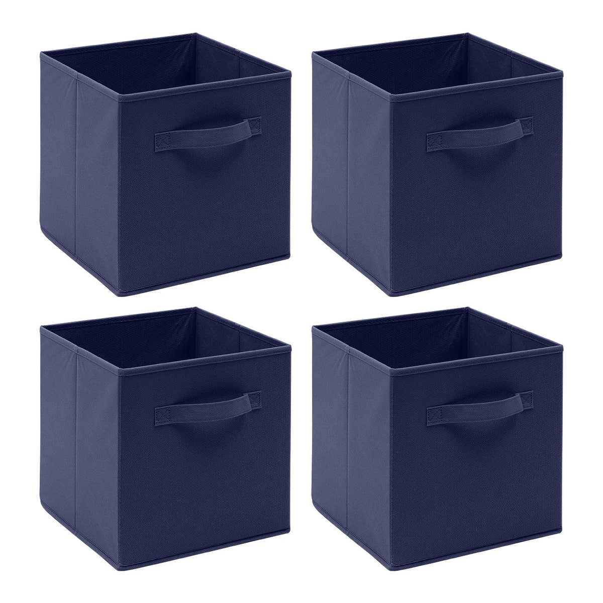 Pack of 4 Foldable Fabric Storage Organisers Cubes Boxes Wardrobe Home Organiser