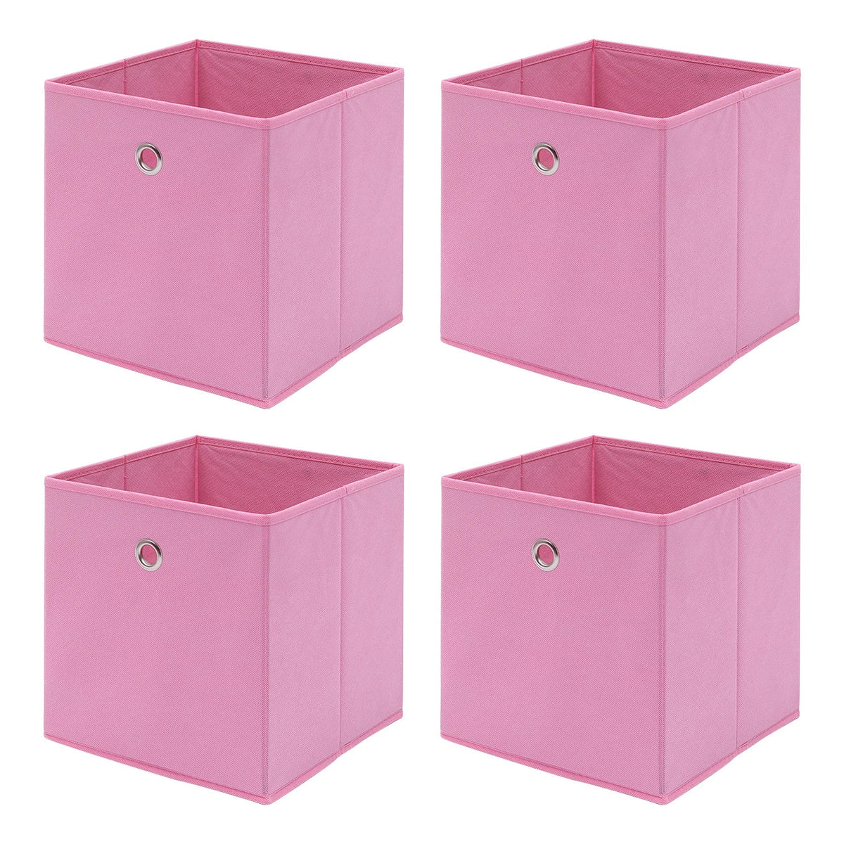 Pack of 4 Foldable Fabric Storage Organisers Cubes Boxes Wardrobe Home Organiser
