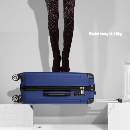 K1777-1L - Kono 28 Inch ABS Lightweight Compact Hard Shell Travel Luggage For Extended Journeys - Navy