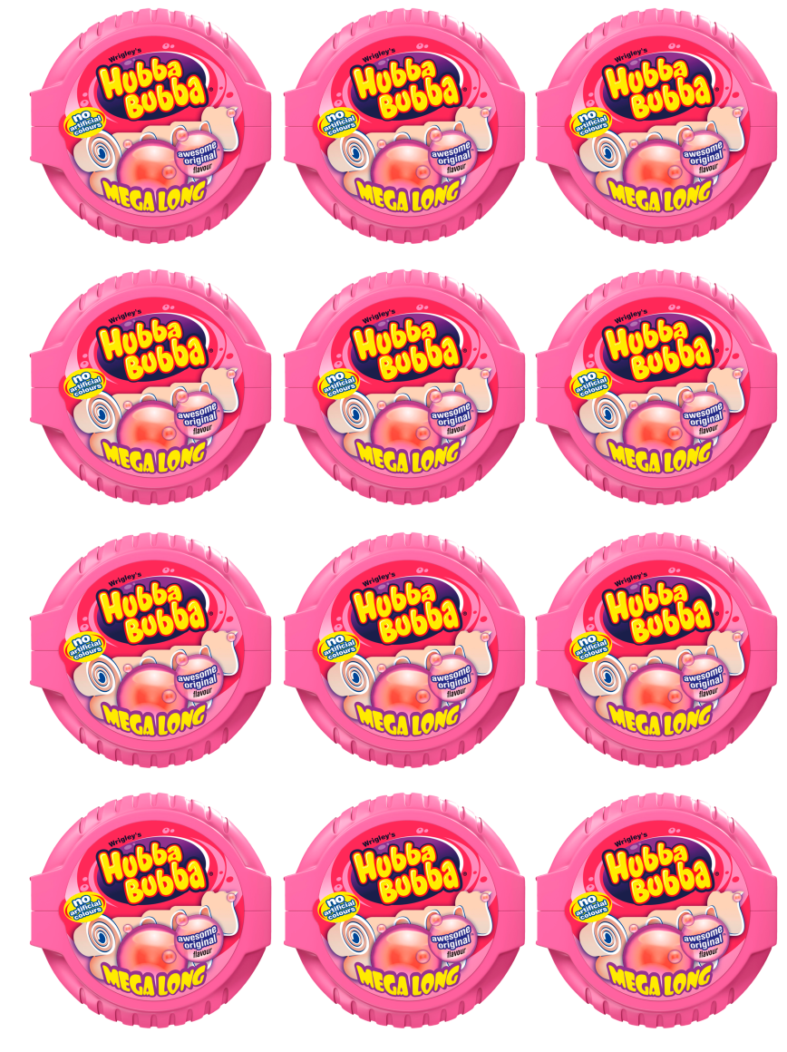 12 x Hubba Bubba Mega Long Tape Original 56g