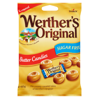 18 x Werthers Original Zuckerfreie Butterbonbons Beutel 80g