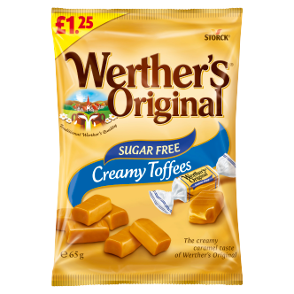 12 x Werthers Creamy Toffee zuckerfrei Beutel - 65 g