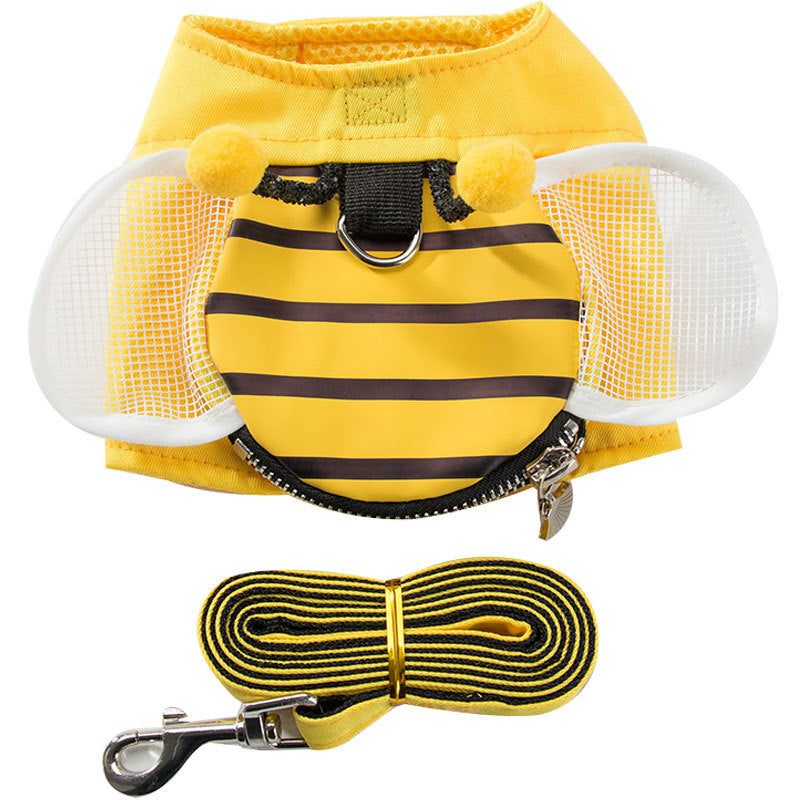 Cute bee vest hand holding rope