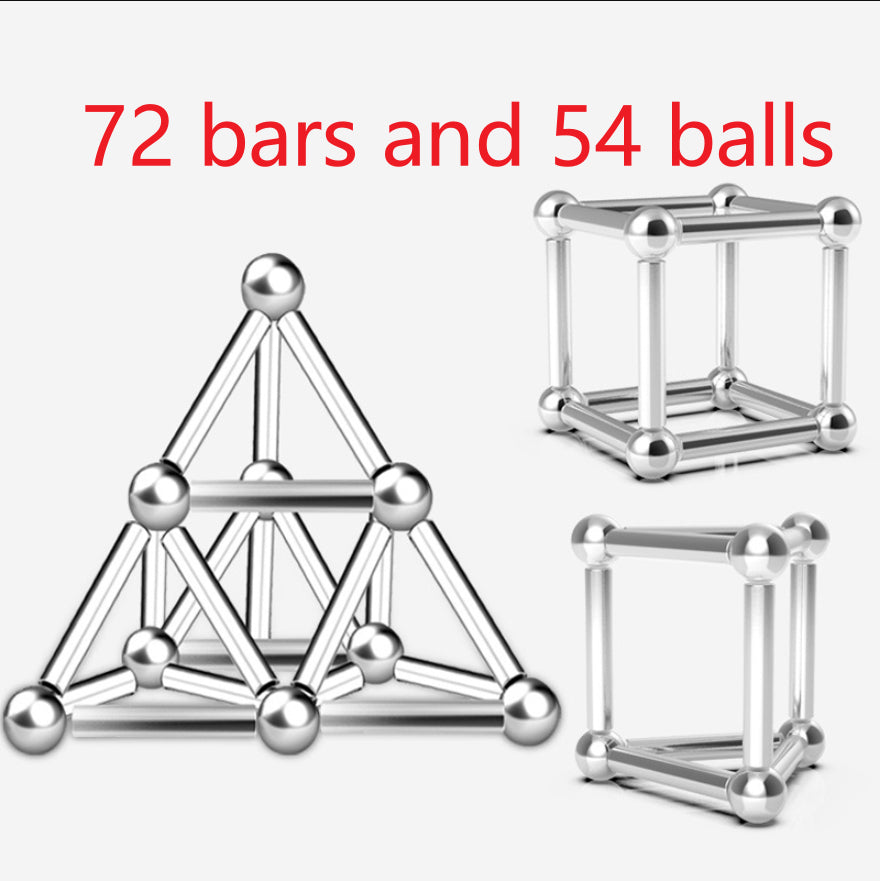 Magnet Rubik's Cube Magic Blocks Children Assembly Toys Educational Bucky Magnetic Rod Steel Ball Set Educational Toy