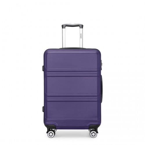 K1871-1L - Kono ABS 24 Inch Sculpted Horizontal Design Suitcase - Purple
