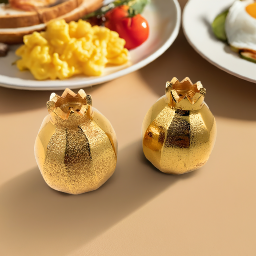 Pomegranate Salt and Pepper Shakers (Golden)