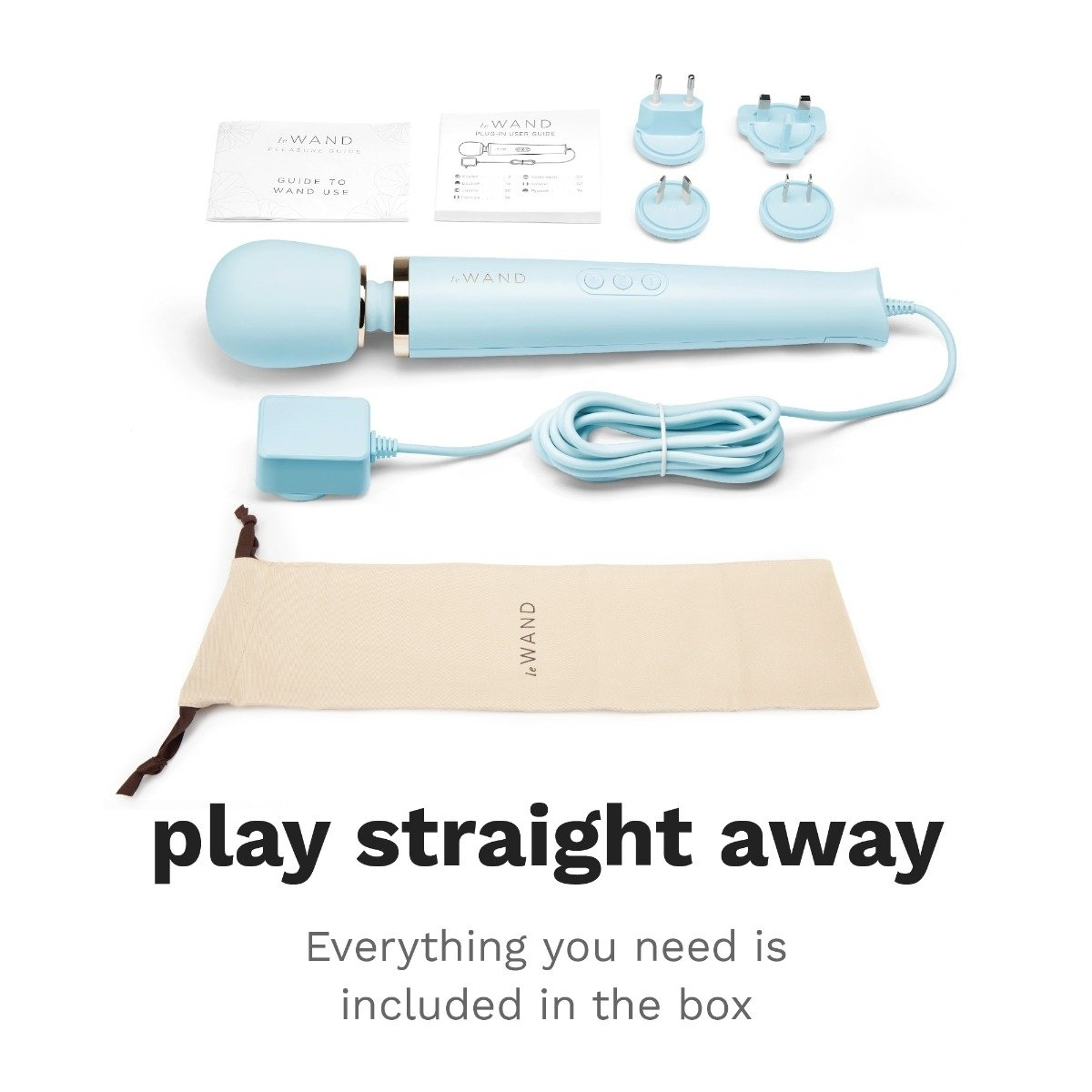 Le Wand Powerful Plug In Vibrating Massager Light Blue