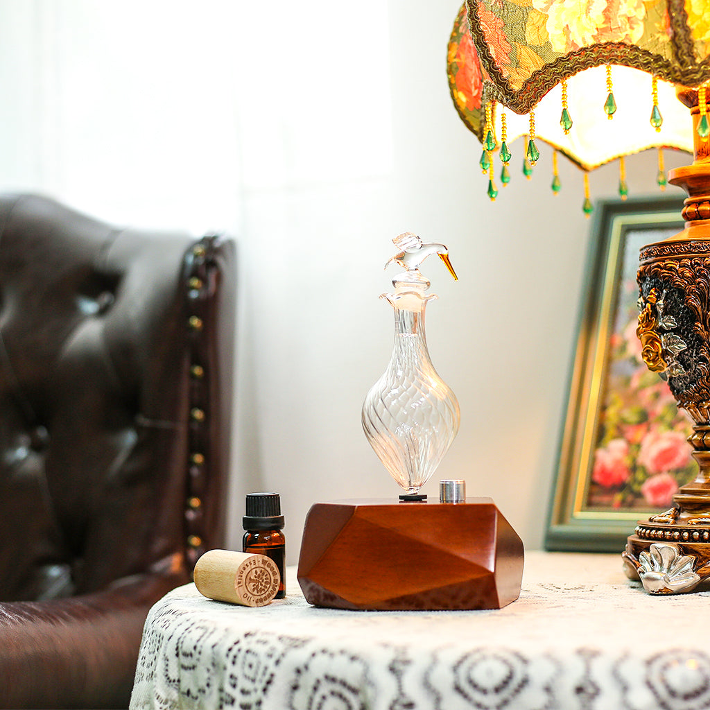 Diamond Bird Nebuliser | Waterless Aroma Diffuser | Solid Wood Pure Essential Oil Diffusing
