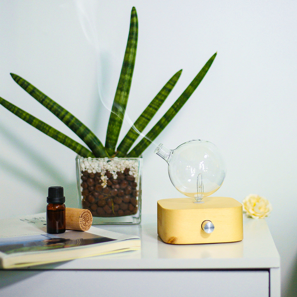 Geo Series "Square" Nebuliser | Waterless Aroma Diffuser | Solid Wood Pure Essential Oil Diffusing
