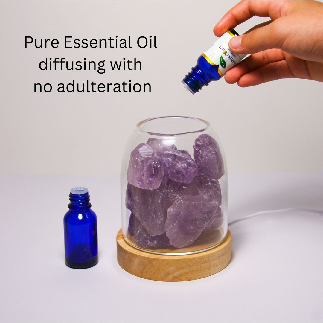AURORA 2 Crystal Light | Essential Oil Diffusing | Natural Quartz 500g | Options - Amethyst / Green Calcite