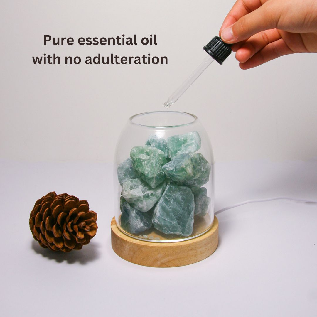 AURORA 2 Crystal Light | Essential Oil Diffusing | Natural Quartz 500g | Options - Amethyst / Green Calcite