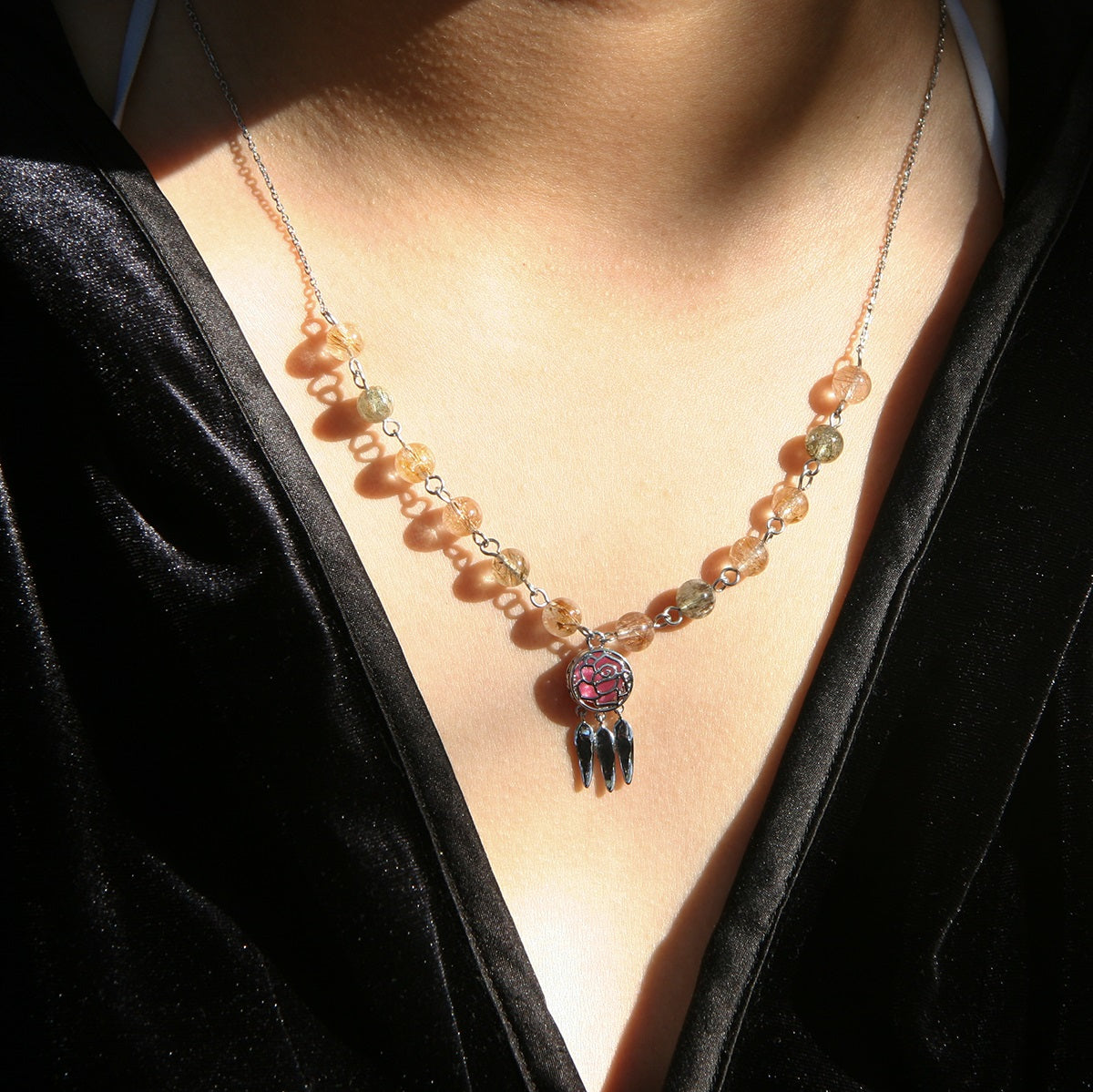 Rose Aroma Necklace | Energy & Healing | Diffusing on the go