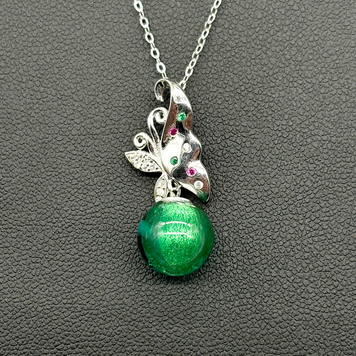 Sterling Silver Butterfly Aroma Necklace - Turquoise | Energy & Healing | Diffuse on the go