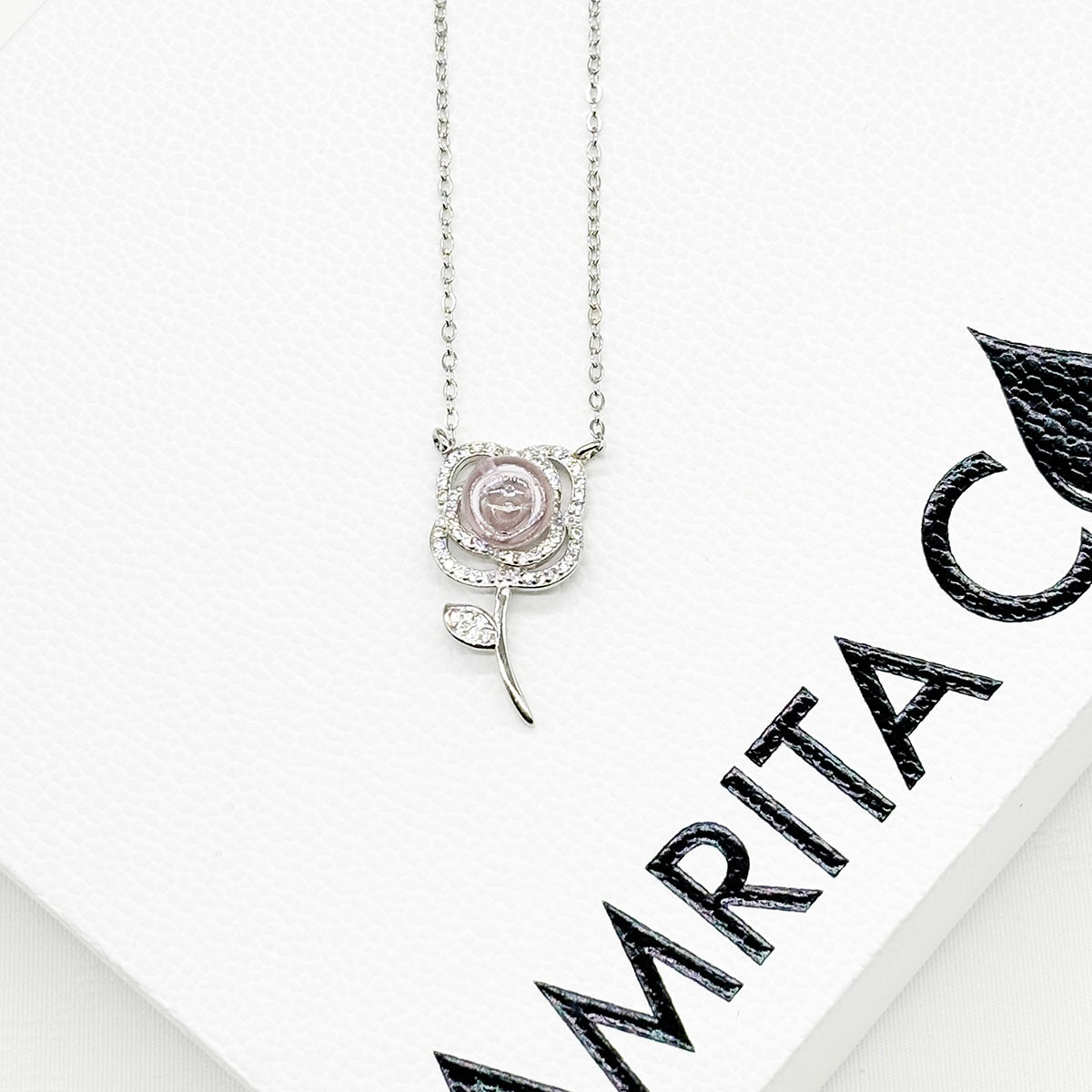 Sterling Silver Rose Garden Aroma Necklace - Pink | Energy & Healing | Diffuse on the go