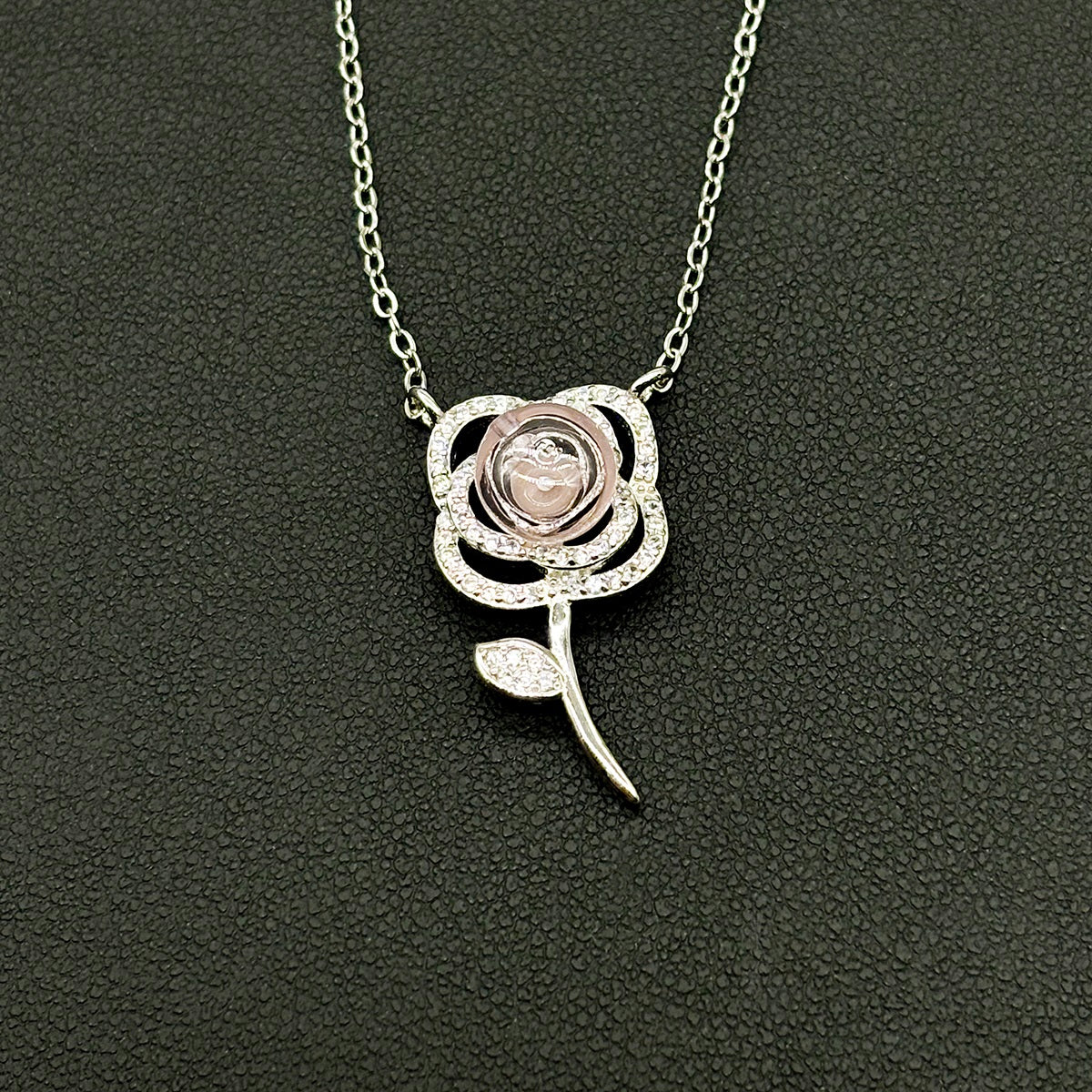 Sterling Silver Rose Garden Aroma Necklace - Pink | Energy & Healing | Diffuse on the go