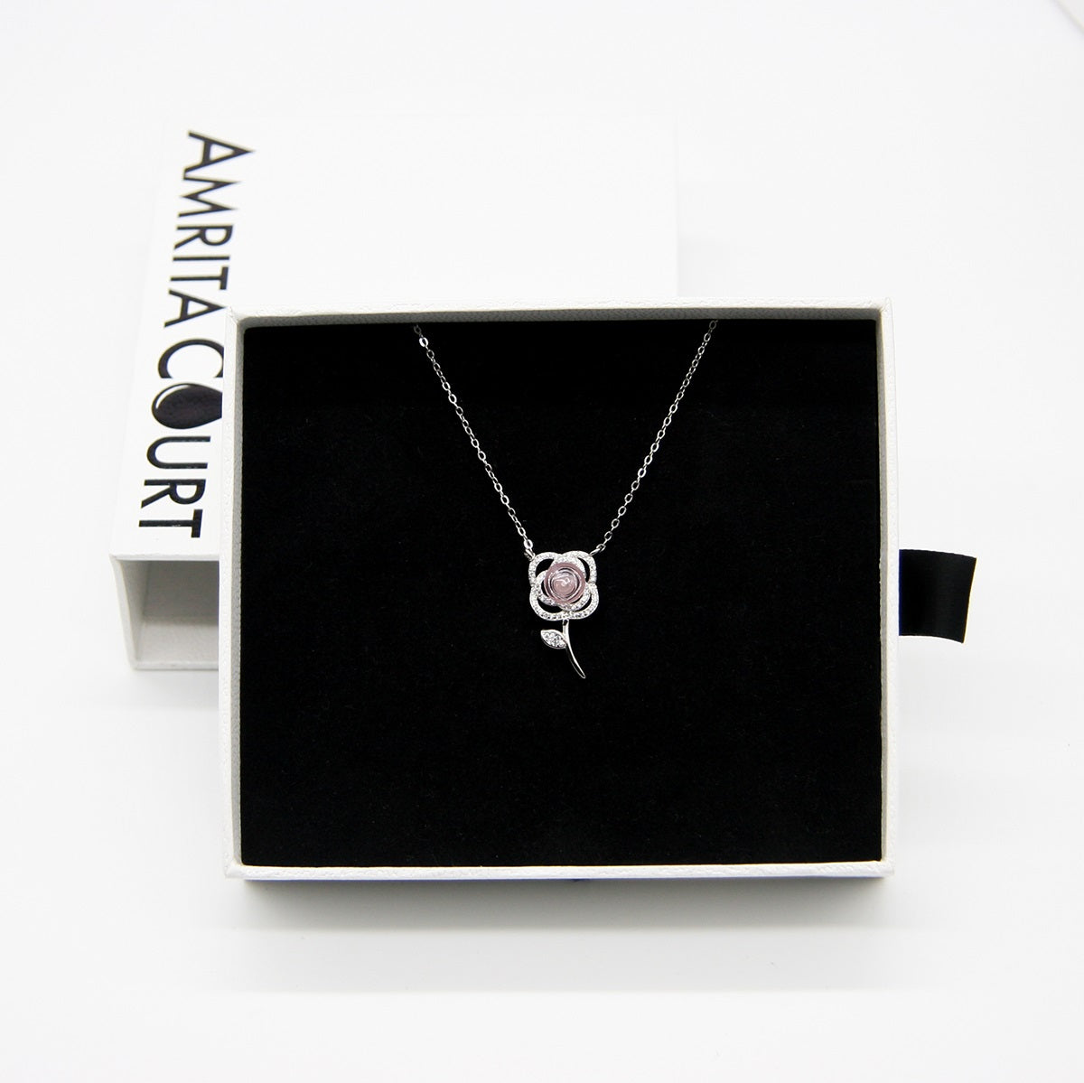Sterling Silver Rose Garden Aroma Necklace - Pink | Energy & Healing | Diffuse on the go