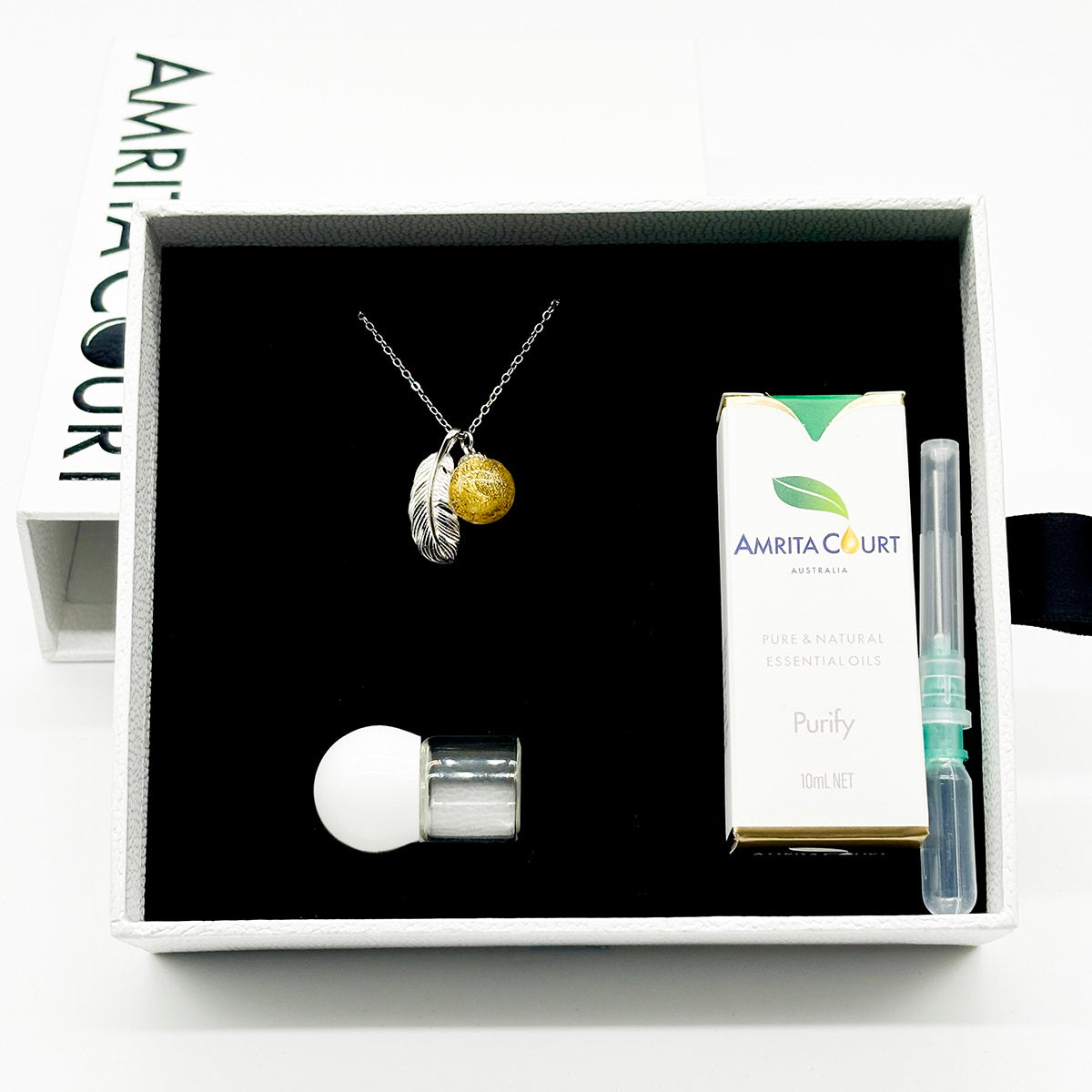 Sterling Silver Leave Aroma Necklace - Yellow | Energy & Healing | Diffuse on the go