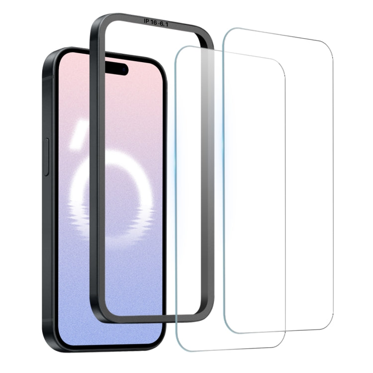 NORTHJO 2pcs Tempered Glass Film with Installation Frame - For iPhone 16