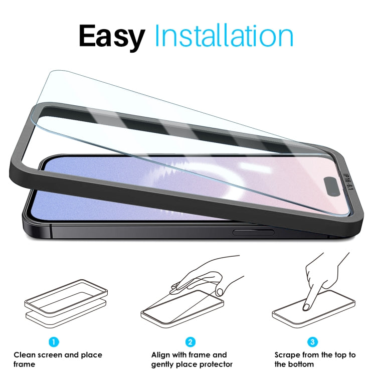 NORTHJO 2pcs Tempered Glass Film with Installation Frame - For iPhone 16